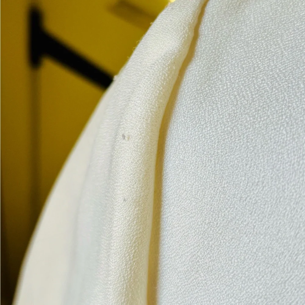 Vintage Cachet Sz 12 Warm White Blazer with Lace Detail, Lattice Back - Picture 11 of 14